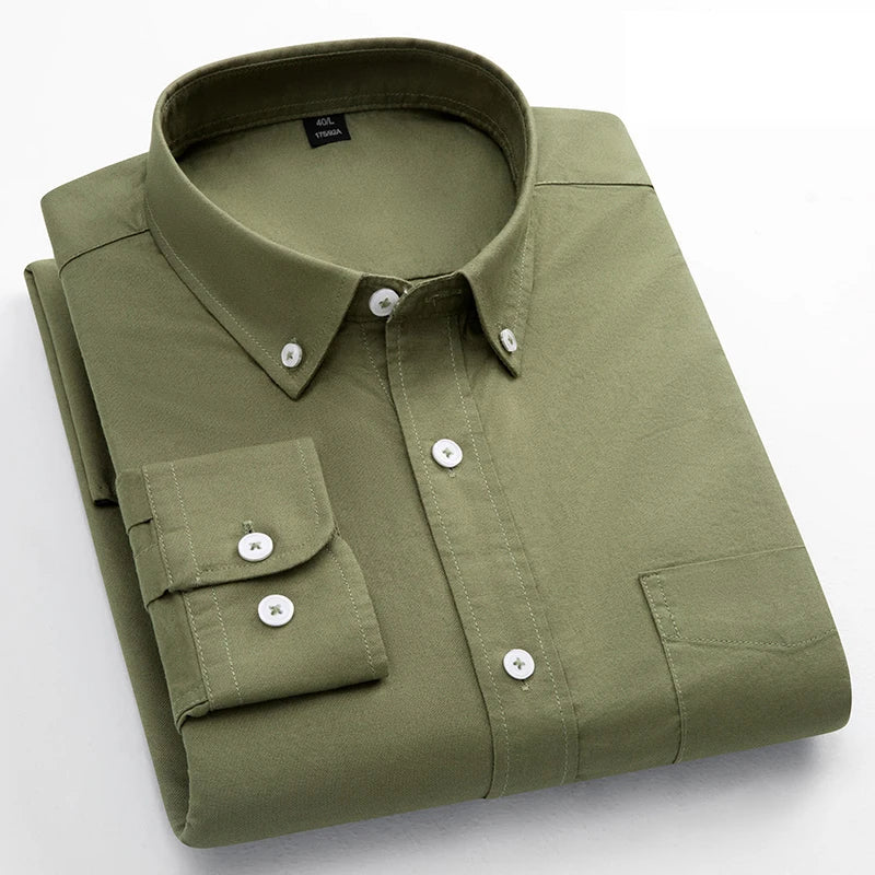 Classic Fit Fashion 100% Cotton Long-Sleeve Shirt for Men
