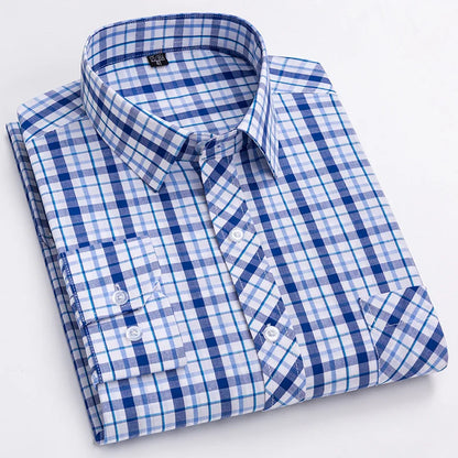 Pure 100% Cotton Plaid Shirts for Men
