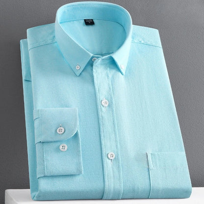 100% Pure Cotton Men's Long Sleeve Oxford Spinning Shirt