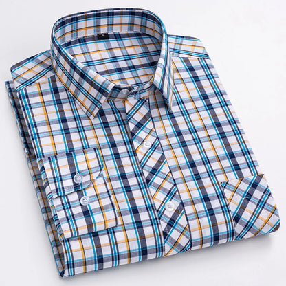 Pure 100% Cotton Plaid Shirts for Men