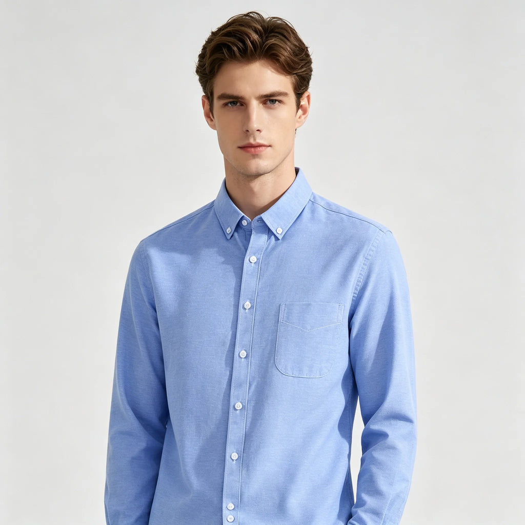 100% reine Baumwolle Herren Langarm Oxford Hemd