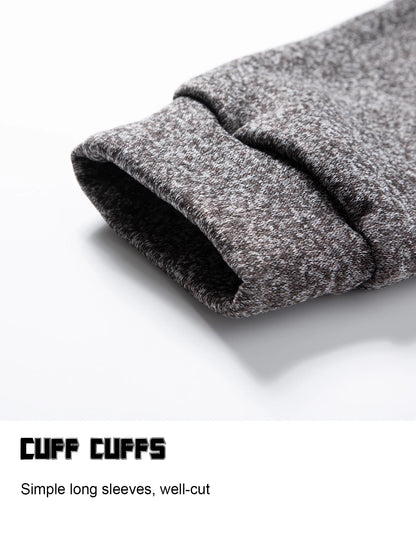 Men Marled Knit Quarter Zip Pullover Sweatshirt