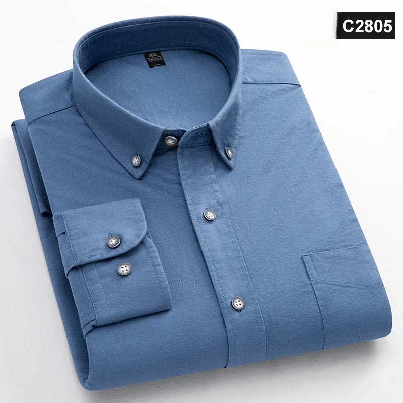 Classic Fit Fashion 100% Cotton Long-Sleeve Shirt for Men
