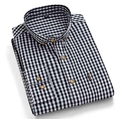 High Quality 100% Cotton Fashion Korena Popular Plaid Shirts for Men