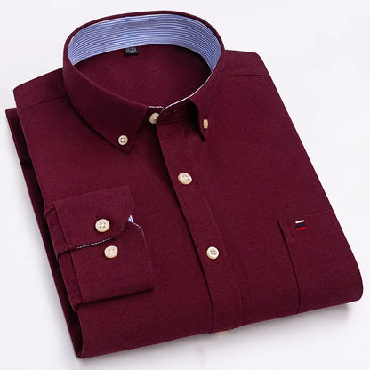 Men's 100% Cotton Smart Casual Shirt Long Sleeve