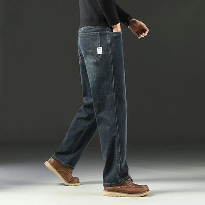 Spring and Autumn Men's Baggy Jeans Casual Straight