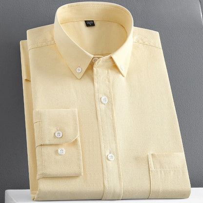 100% Pure Cotton Men's Long Sleeve Oxford Spinning Shirt