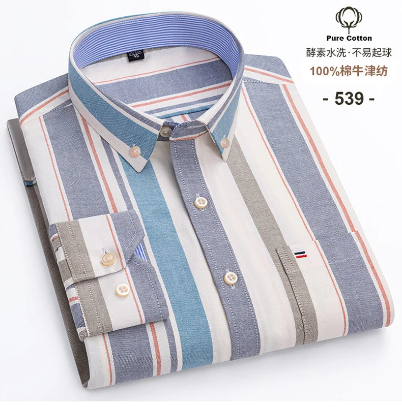 Men's 100% Cotton Smart Casual Shirt Long Sleeve