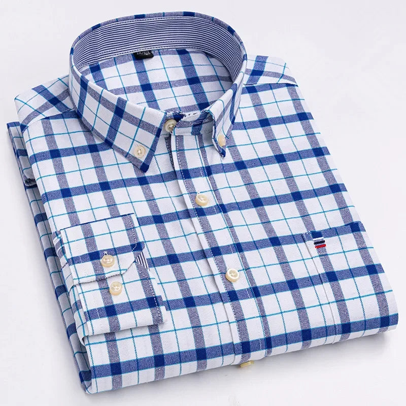 Men's 100% Cotton Smart Casual Shirt Long Sleeve