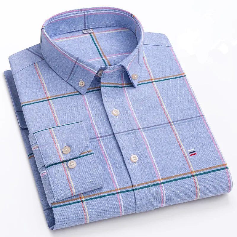 Men's 100% Cotton Smart Casual Shirt Long Sleeve