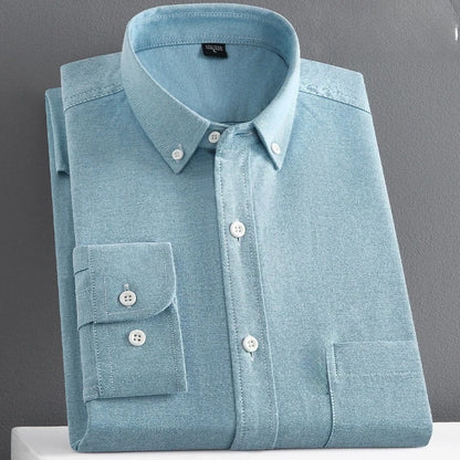 100% Pure Cotton Men's Long Sleeve Oxford Spinning Shirt