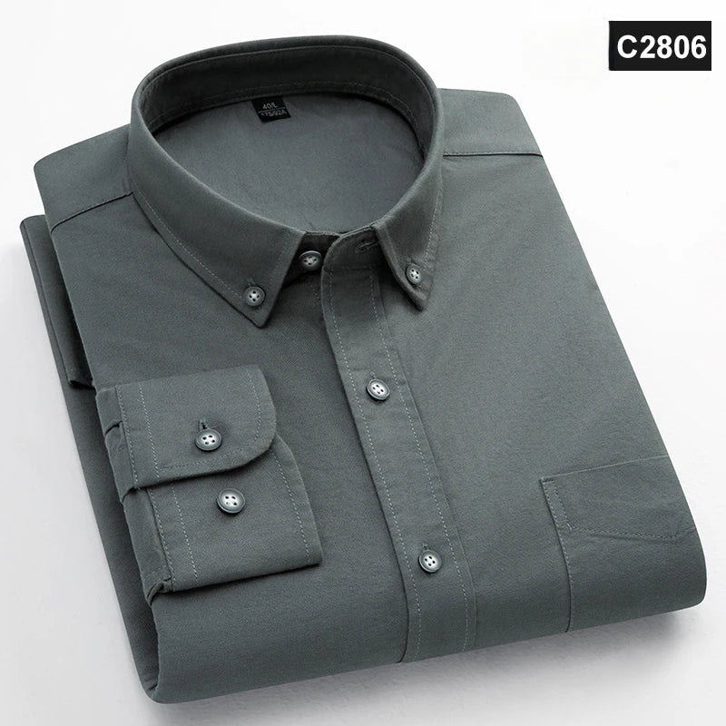 Classic Fit Fashion 100% Cotton Long-Sleeve Shirt for Men