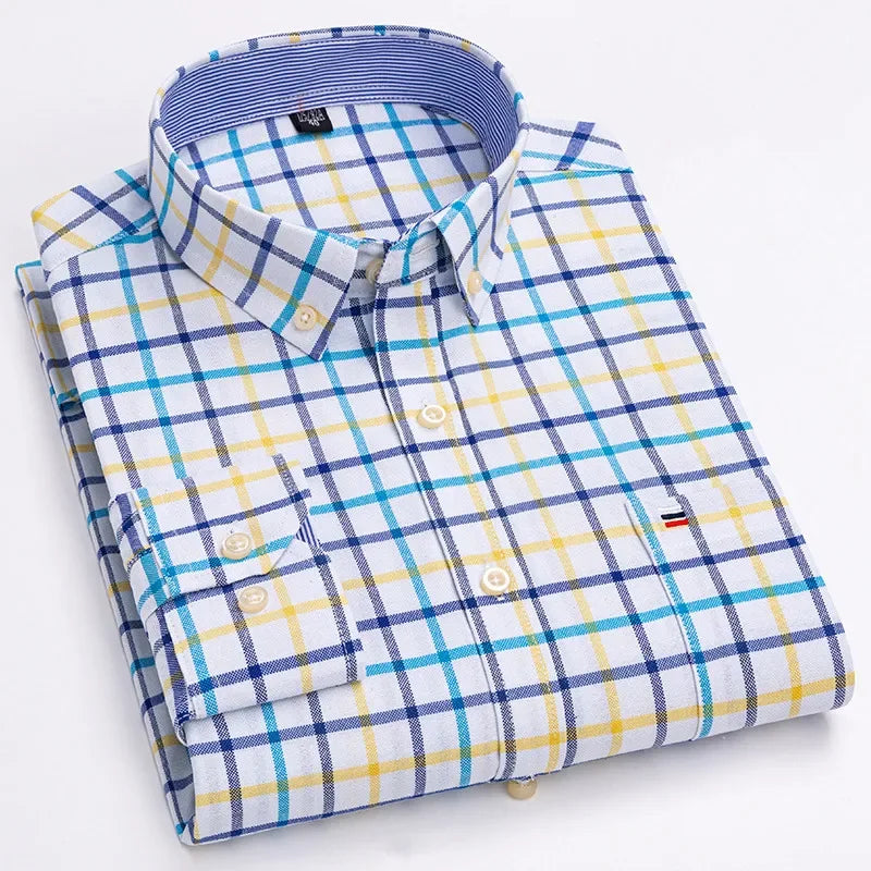 Men's 100% Cotton Smart Casual Shirt Long Sleeve