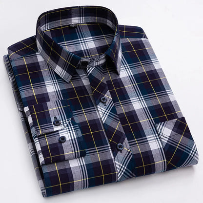 Pure 100% Cotton Plaid Shirts for Men