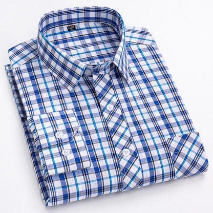 Pure 100% Cotton Plaid Shirts for Men