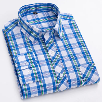 Pure 100% Cotton Plaid Shirts for Men