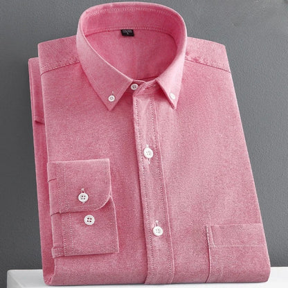 100% Pure Cotton Men's Long Sleeve Oxford Spinning Shirt