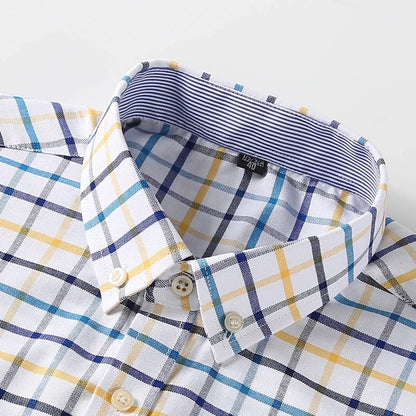 100% Pure Cotton Oxford Shirts for Men Long Sleeve