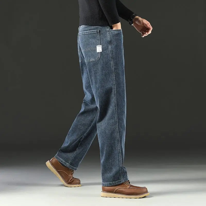 Spring and Autumn Men's Baggy Jeans Casual Straight