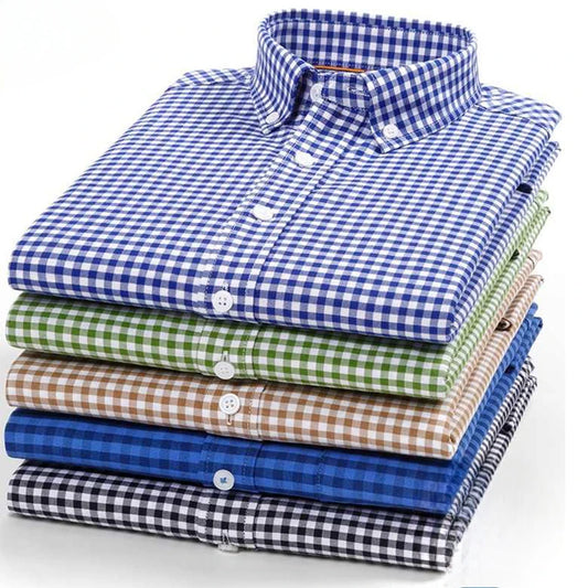 High Quality 100% Cotton Fashion Korena Popular Plaid Shirts for Men