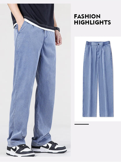 Summer Ultrathin High Quality Soft Lyocell Fabric Men's Jeans