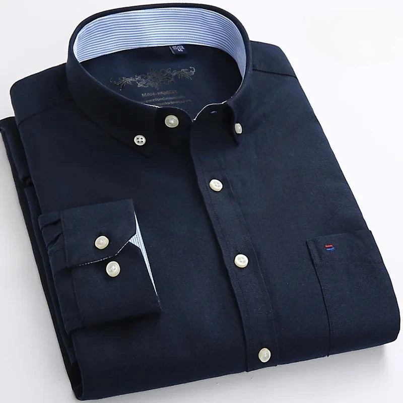 Men's 100% Cotton Smart Casual Shirt Long Sleeve