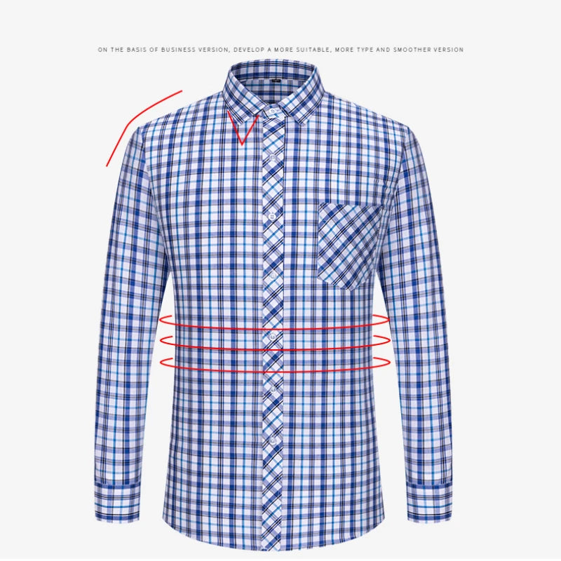 Pure 100% Cotton Plaid Shirts for Men