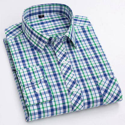 Pure 100% Cotton Plaid Shirts for Men