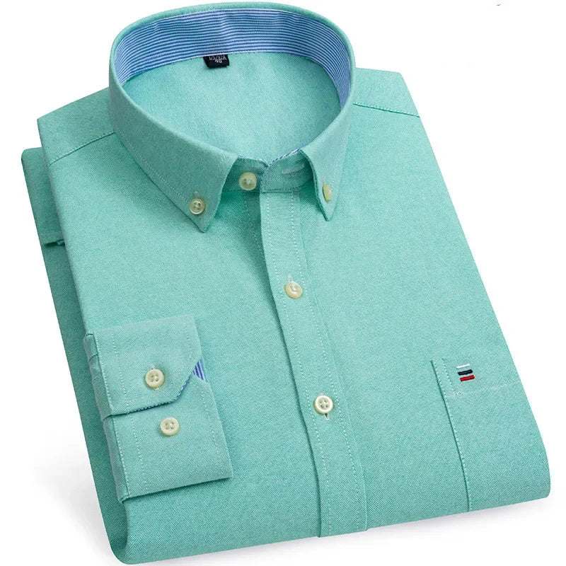 Men's 100% Cotton Smart Casual Shirt Long Sleeve