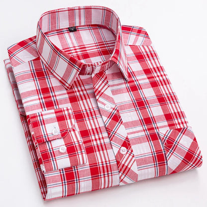 Pure 100% Cotton Plaid Shirts for Men
