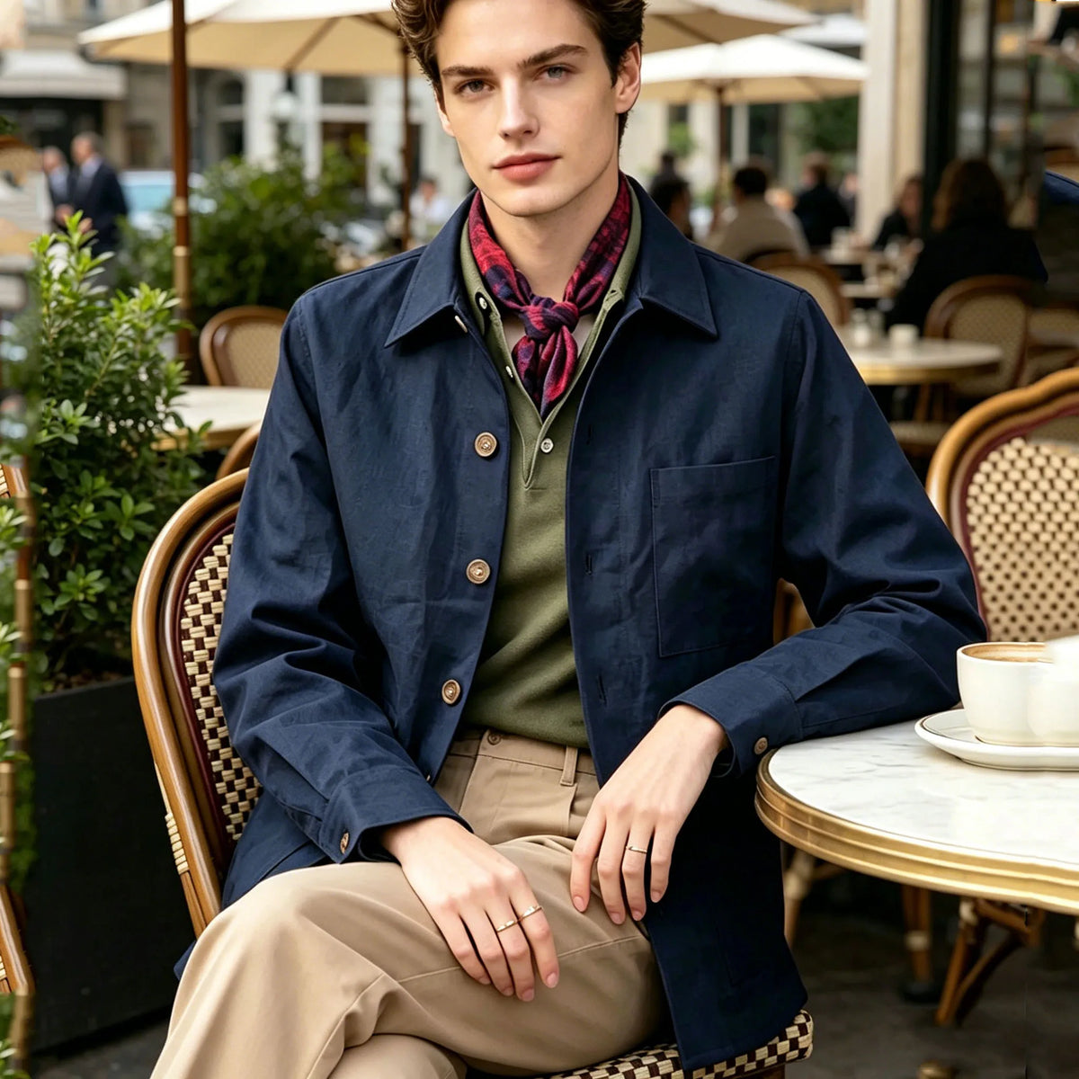 Vintage Men's Cotton Linen Safari Jacket Lapel Multiple Pockets Casual Breathable Lightweight  Beach Wedding Summer Spot Coat