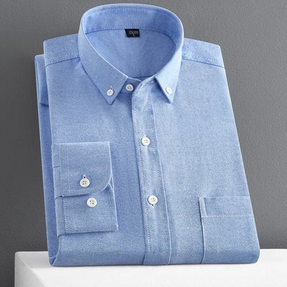 100% Pure Cotton Men's Long Sleeve Oxford Spinning Shirt