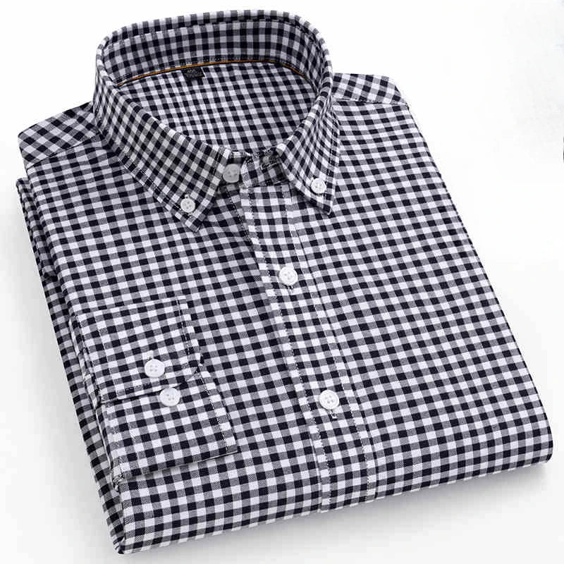 High Quality 100% Cotton Fashion Korena Popular Plaid Shirts for Men