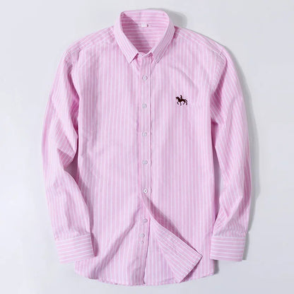 Large Size Full Men's Shirts 100% Pure Cotton Oxford Business Casual Shirt
