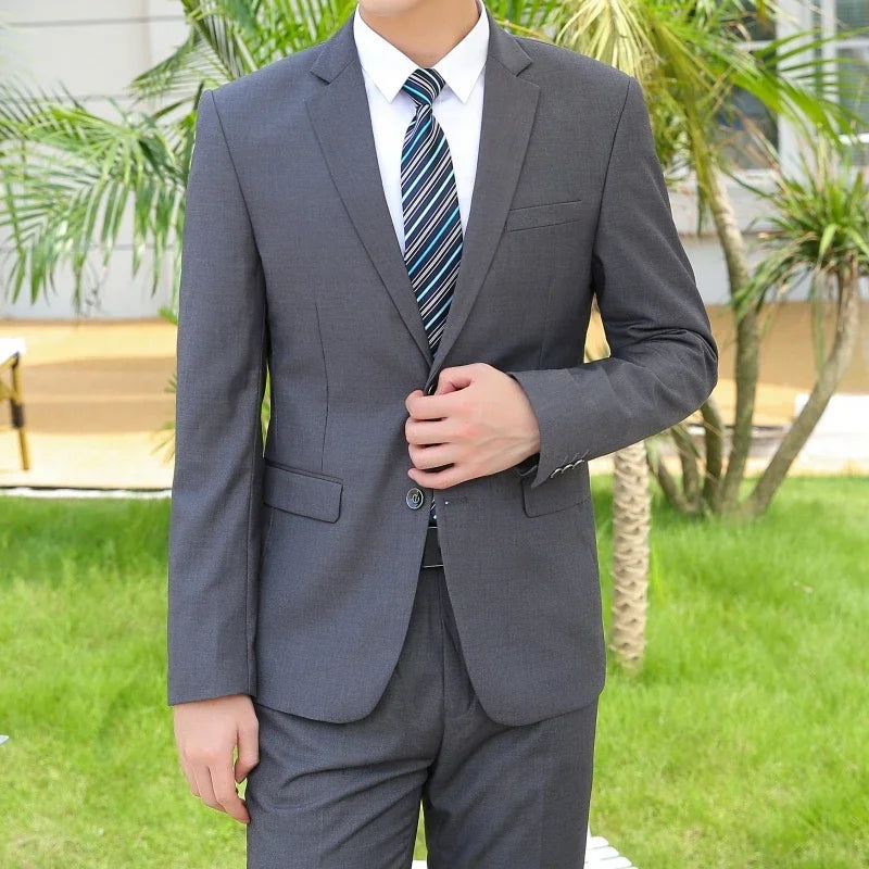 8XL Suit (Blazer+pants) Fashion Business Gentleman Italian Style