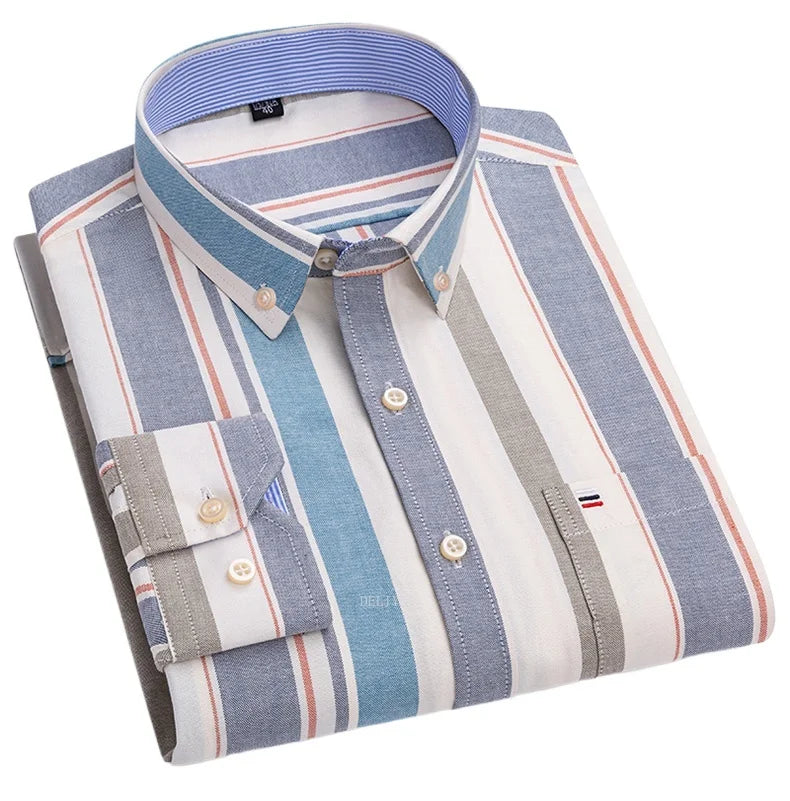 Men's 100% Cotton Smart Casual Shirt Long Sleeve