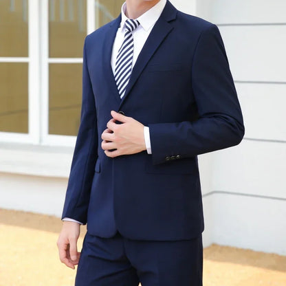 8XL Suit (Blazer+pants) Fashion Business Gentleman Italian Style