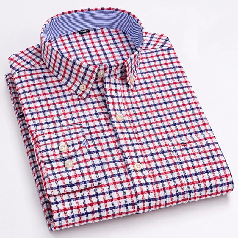 Men's 100% Cotton Smart Casual Shirt Long Sleeve