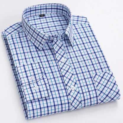 Pure 100% Cotton Plaid Shirts for Men