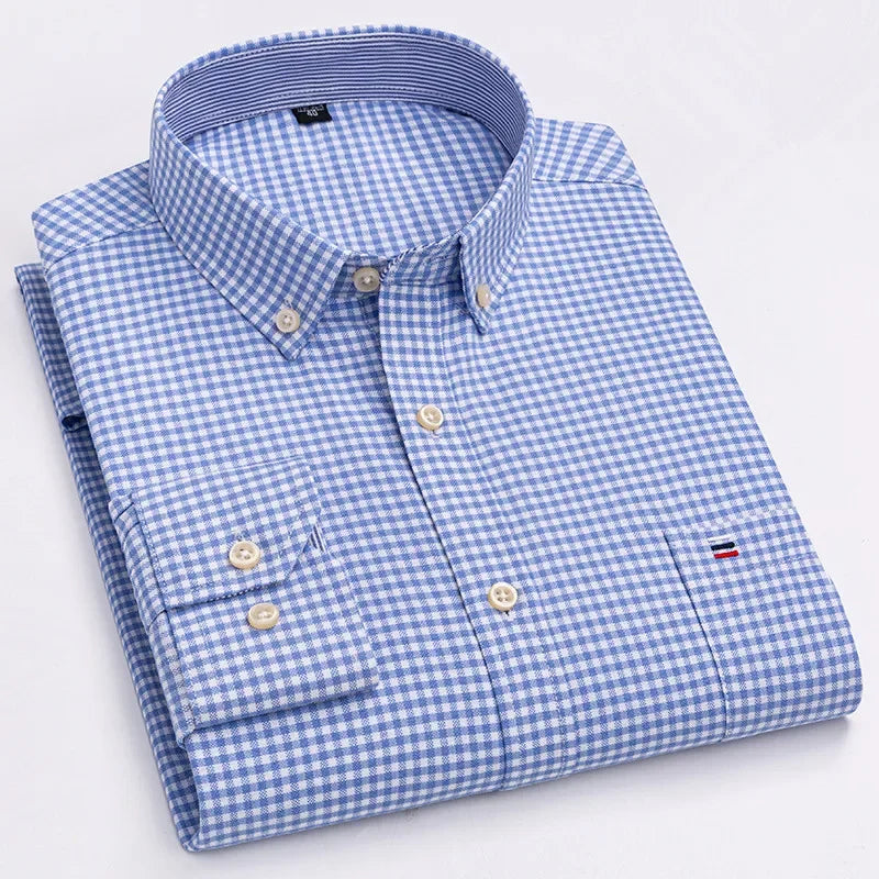 Men's 100% Cotton Smart Casual Shirt Long Sleeve