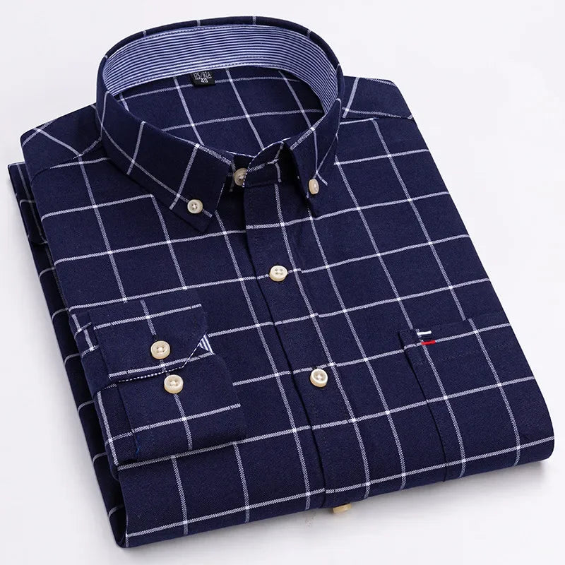 Men's 100% Cotton Smart Casual Shirt Long Sleeve