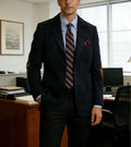 Classic Men's Herringbone Tweed Blazer with Elbow Patches Single Breasted Retro Business Casual Jacket and pants 2 pieces