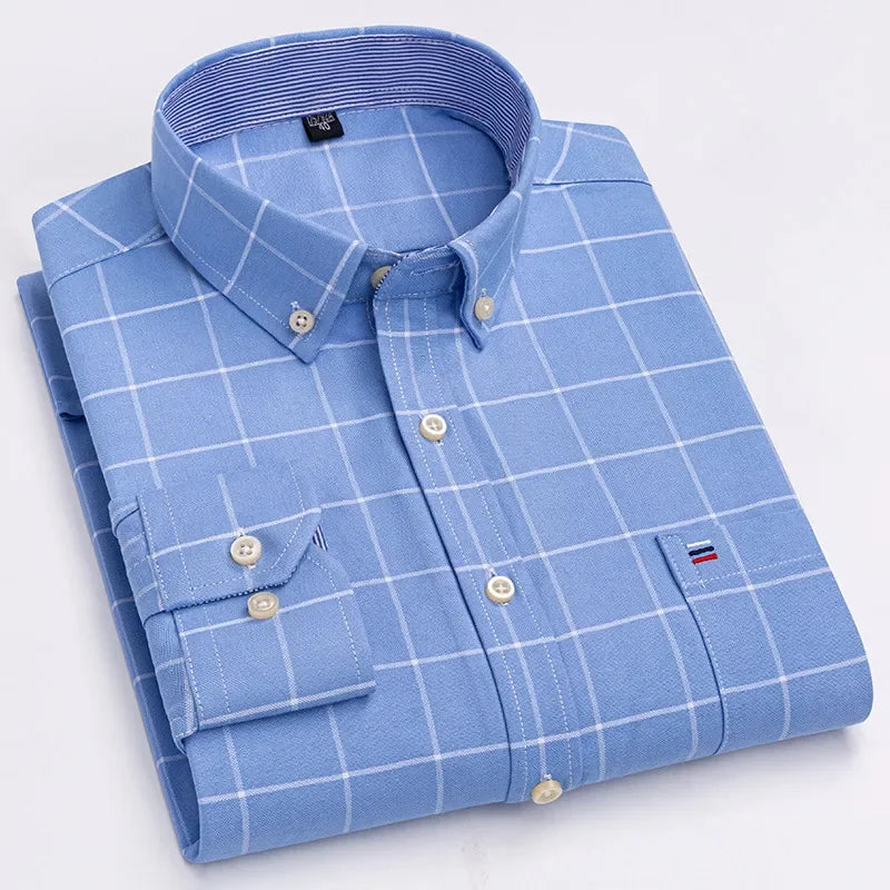 Men's 100% Cotton Smart Casual Shirt Long Sleeve