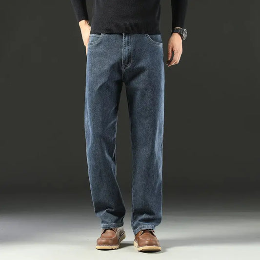 Spring and Autumn Men's Baggy Jeans Casual Straight