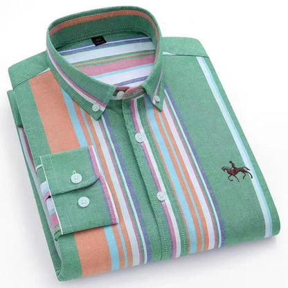 Large Size Full Men's Shirts 100% Pure Cotton Oxford Business Casual Shirt
