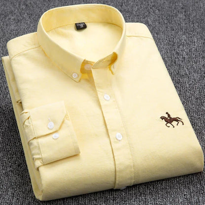 Large Size Full Men's Shirts 100% Pure Cotton Oxford Business Casual Shirt