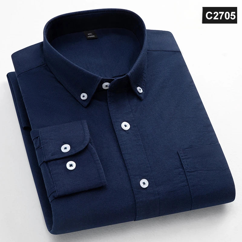 Classic Fit Fashion 100% Cotton Long-Sleeve Shirt for Men