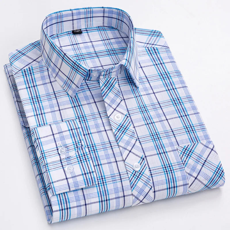 Pure 100% Cotton Plaid Shirts for Men