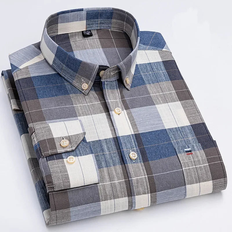 Men's 100% Cotton Smart Casual Shirt Long Sleeve