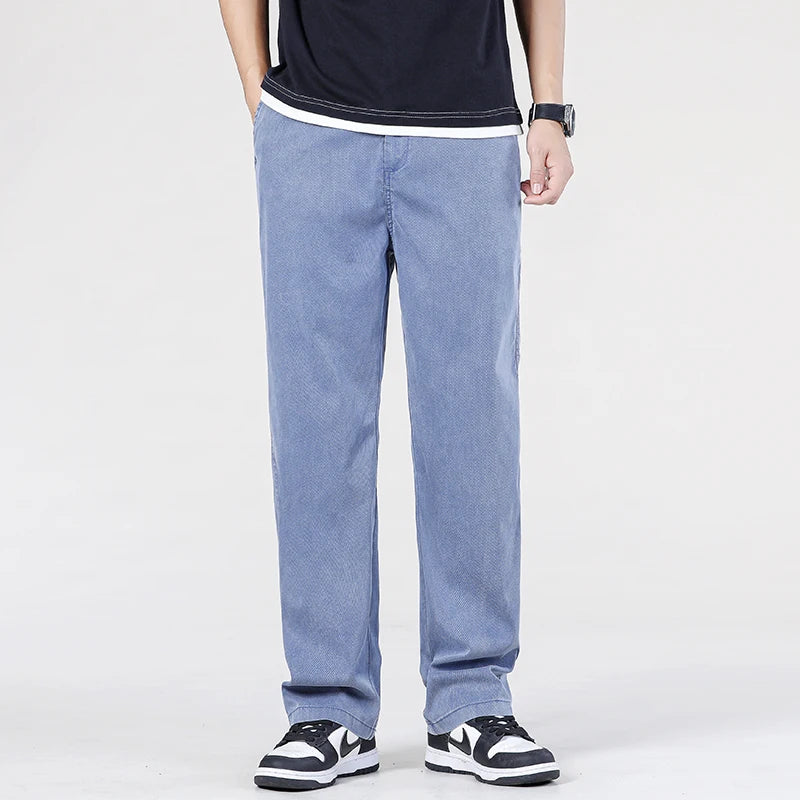 Summer Ultrathin High Quality Soft Lyocell Fabric Men's Jeans